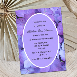 Mothers Day Party Invitation Hydrangeas for Mum