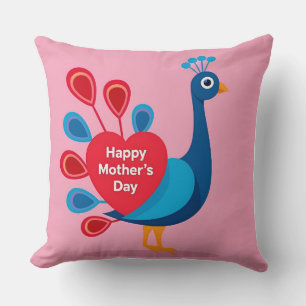Mother's Day Peacock Love Display Cushion