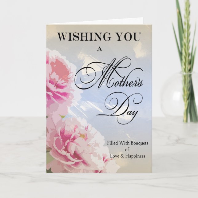 Mother's Day Peonies Mother's Day Card (Front)