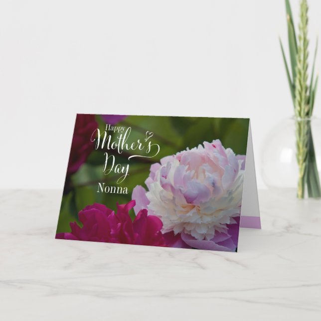 Mother's Day Peony Garden Greeting Card (Front)