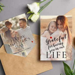 Mothers Day personalised 2 photos and text Holiday Card