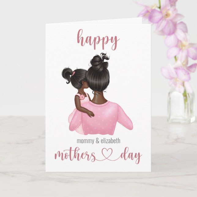 Mothers Day Personalised Cute Pink Card (Orchid)