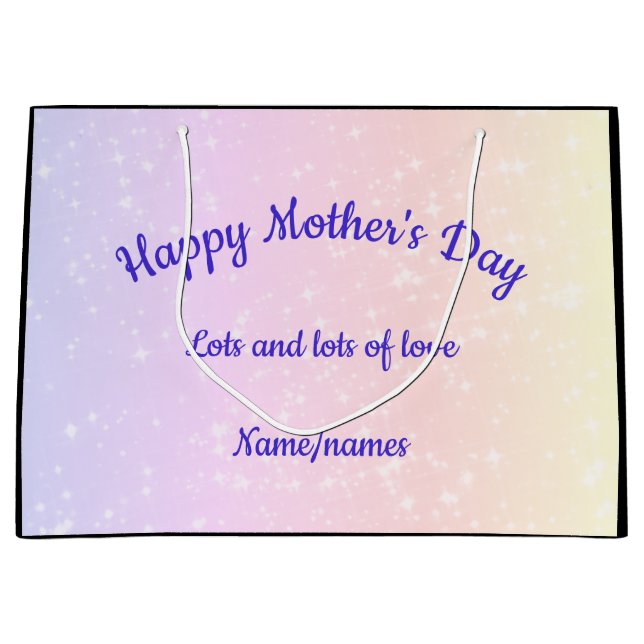 Mother's Day personalised Large Gift Bag (Front)