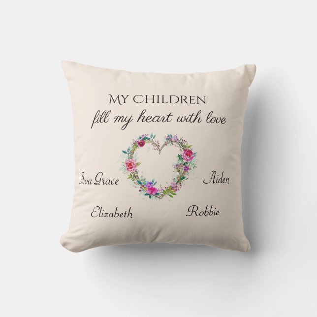 Mother's Day Personalised Throw Pillow (Front)