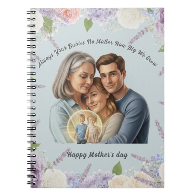 Mother's day photo Always your babies  Notebook (Front)