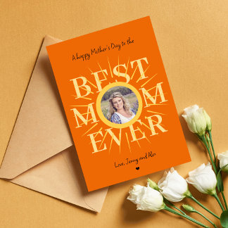 Mother's Day photo best mum ever typography card