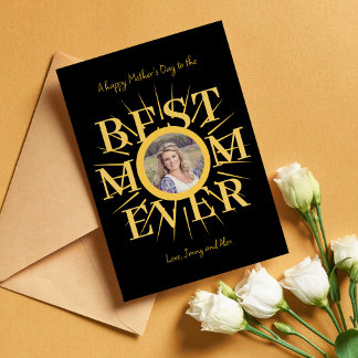 Mother's Day photo best mum ever typography card