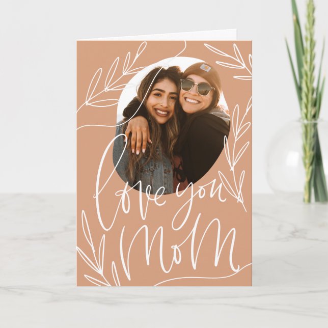 Mother's Day Photo Card Template. Love You Mum (Front)