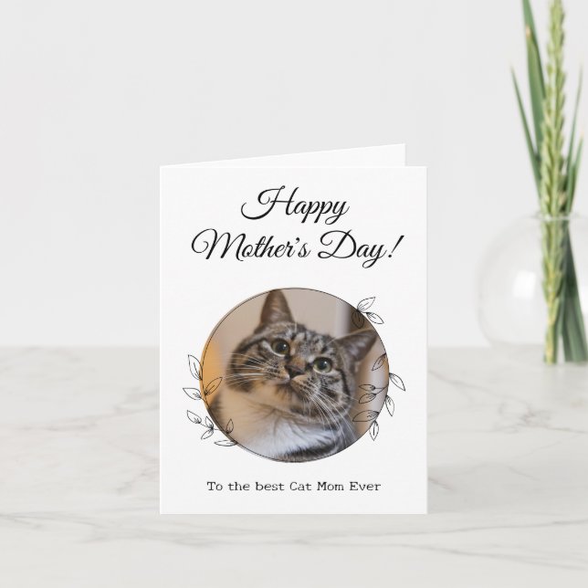Mother's Day Photo Cat Mum World's Best Ever Pet  Card (Front)