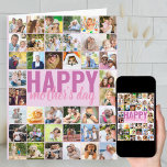 Mother's Day Photo Collage Big Personalised Card<br><div class="desc">Big Mother's Day card with personalised message and photo collage. The design is lettered in oversized typography and brush script. You can also personalise the message on the inside. Upload your pictures (working in rows from left to right, top to bottom) and these will be displayed in square / instagram...</div>