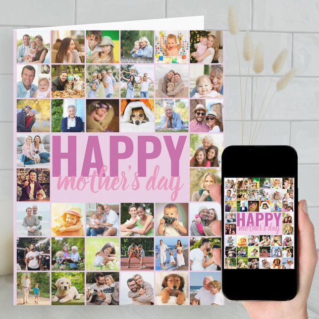 Mother's Day Photo Collage Big Personalised Card (Creator Uploaded)