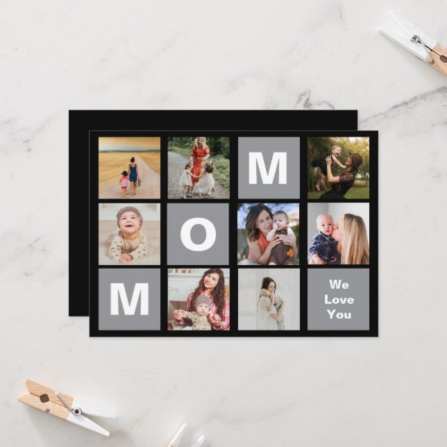 Mother's day photo collage card (Front/Back In Situ)