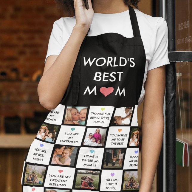Mothers Day Photo Collage With Best Mum Quotes Apron (Creator Uploaded)