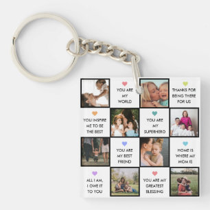 Mothers Day Photo Collage With Best Mum Quotes Key Ring