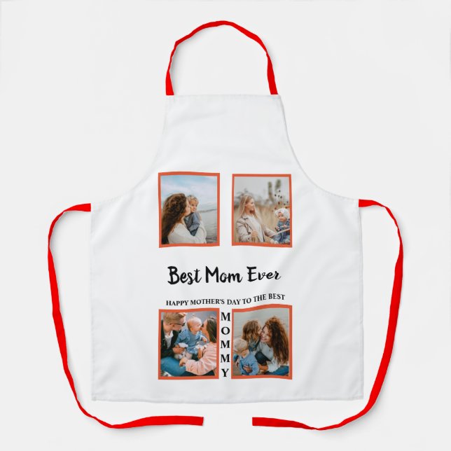 Mother's day photo display collage for mum apron (Front)