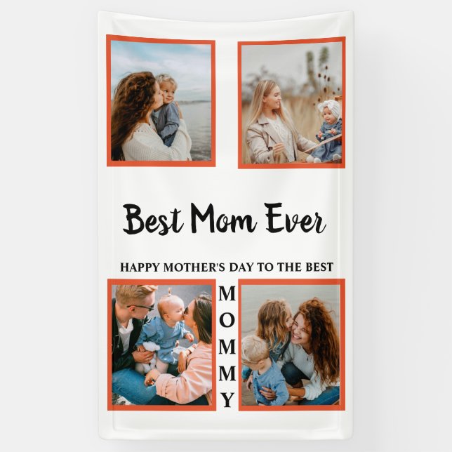 Mother's day photo display collage for mum banner (Vertical)