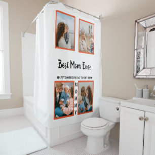 Mother's day photo display collage for mum shower curtain