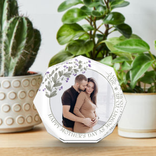 Mother's Day Photo Framed with Purple Wildflower Block