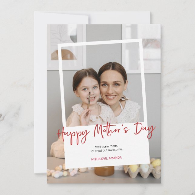 Mother's Day Photo Holiday Card (Front)