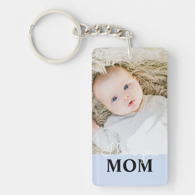 Mother's Day Photo I love you Mum Key Ring (Front)