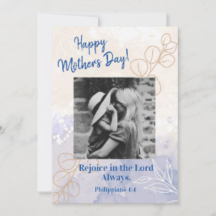 Mother's Day Photo Rejoice Bible Modern Flat Card