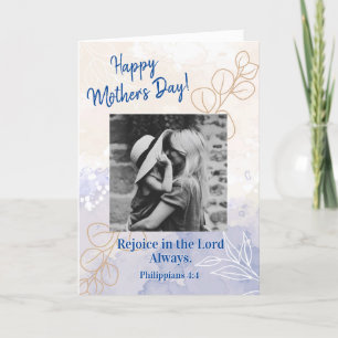 Mother's Day Photo Rejoice Bible Verse Christian Holiday Card