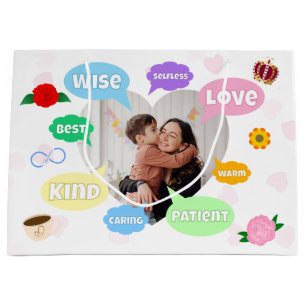 Mothers Day Photo Word Clouds Best Mum Mother Large Gift Bag