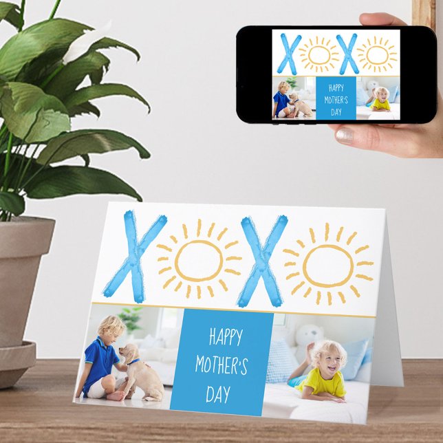 Mother's Day Photo XOXO Sunny Blue Card (Creator Uploaded)