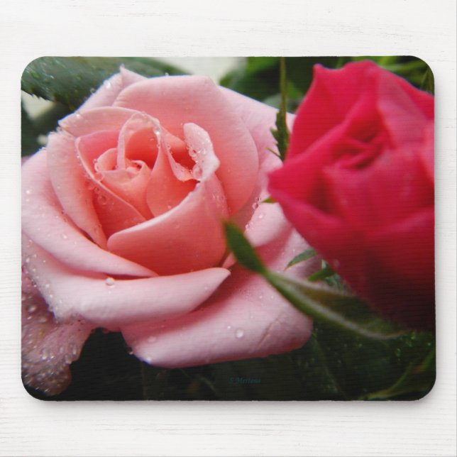Mothers Day Pink and Red Rose Mouse Mat (Front)