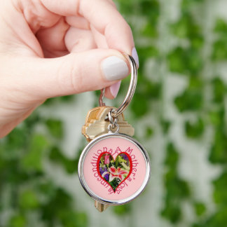 Mother's Day Pink Floral Love Unconditional Key Ring