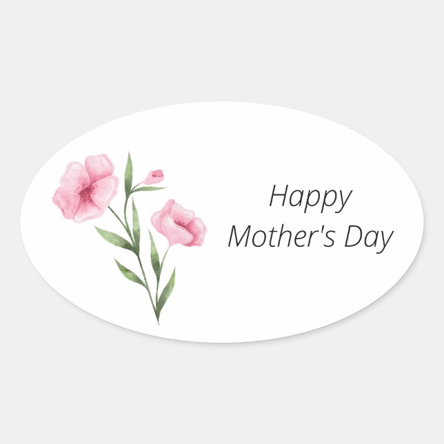 Mother's Day Pink Floral Sticker (Front)