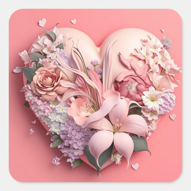 Mother's Day pink Floral Stickers (Front)