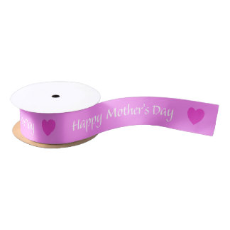 Mother's Day Pink Ribbon Satin Ribbon