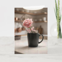 Mother's Day Pink Rose In Wire Whisk