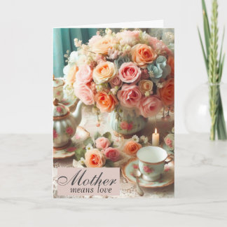 Mother's Day  Pink Rose Teacup  Card