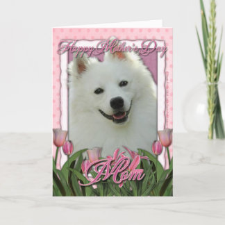 Mothers Day - Pink Tulips - American Eskimo Card