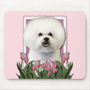 Mothers Day - Pink Tulips - Bichon Frise Mouse Mat