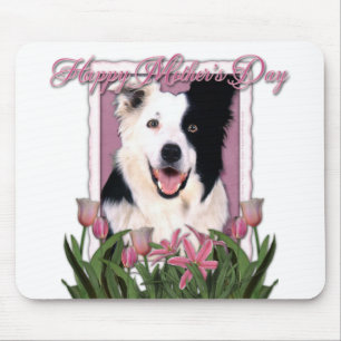 Mothers Day - Pink Tulips - Border Collie Mouse Mat