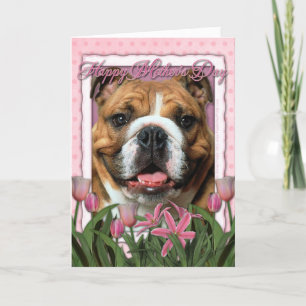 Mothers Day - Pink Tulips - Bulldog Card