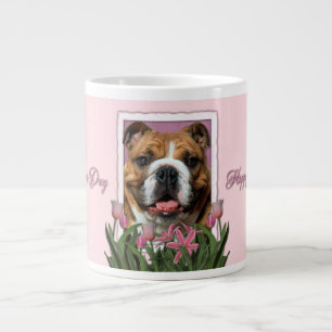 Mothers Day - Pink Tulips - Bulldog Large Coffee Mug