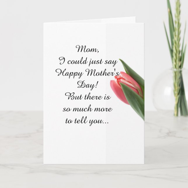 Mother's Day Pink Tulips from Daughter Thank You Card (Front)