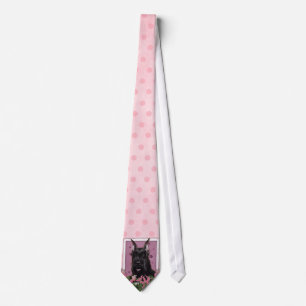 Mothers Day - Pink Tulips - Schnauzer Tie