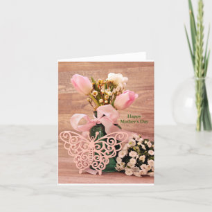 Mother's Day Pink Tulips Thank You Card