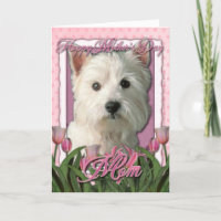 Mothers Day - Pink Tulips - West Highland Terrier
