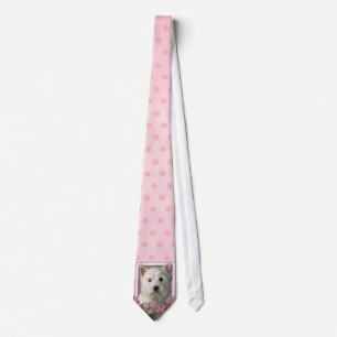 Mothers Day - Pink Tulips - Westie Tie