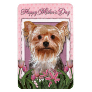 Mothers Day - Pink Tulips - Yorkshire Terrier Magnet