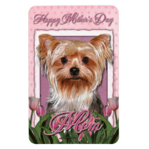 Mothers Day - Pink Tulips - Yorkshire Terrier Magnet