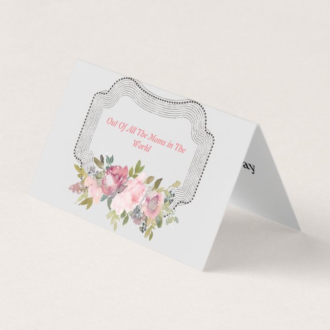  Mothers Day Pink Typography  Business Card (Front)