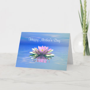 Mother's Day Pink Water Lily Card