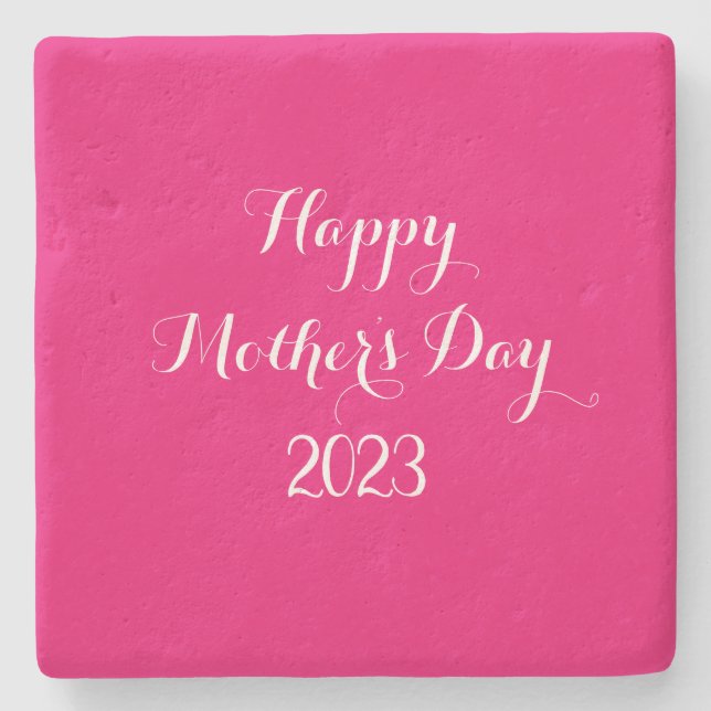 Mother's Day Pink White Custom Colour Colourful Cu Stone Coaster (Front)